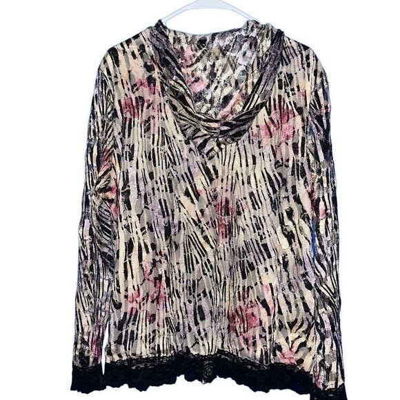Brittany Black Woman multi-color lace jacket 2 XL - Picture 2 of 4